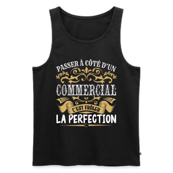 Le Meilleur Commercial | Commercial à la perfectio - Débardeur bio Premium Homme - noir - Devant - AI Model Male 178 light (178cm)