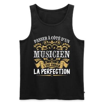 Le Meilleur Musicien | Musicien à la perfection - Débardeur bio Premium Homme - noir - Devant - Michal (187cm)