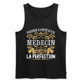 Le Meilleur Médecin | Médecin à la perfection - Débardeur bio Premium Homme - noir - Devant - Michal (187cm)