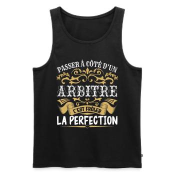 Le Meilleur Arbitre | Arbitre à la perfection - Débardeur bio Premium Homme - noir - Devant - AI Model Male 178 light (178cm)