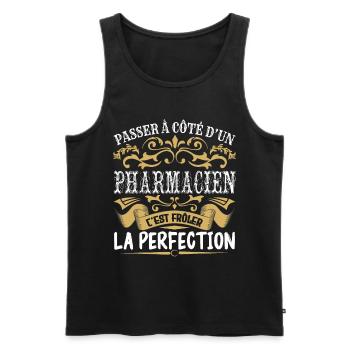 Le Meilleur Pharmacien | Pharmacien à la perfectio - Débardeur bio Premium Homme - noir - Devant - Michal (187cm)