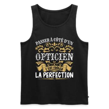 Le Meilleur Opticien | Opticien à la perfection - Débardeur bio Premium Homme - noir - Devant - Michal (187cm)