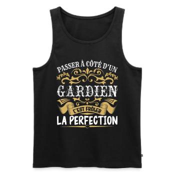 Le Meilleur Gardien | Gardien à la perfection - Débardeur bio Premium Homme - noir - Devant - Michal (187cm)