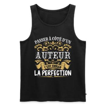 Le Meilleur Auteur | Auteur à la perfection - Débardeur bio Premium Homme - noir - Devant - AI Model Male 178 light (178cm)