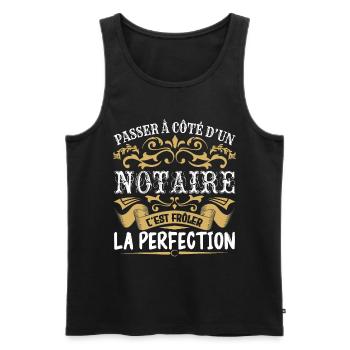 Le Meilleur Notaire | Notaire à la perfection - Débardeur bio Premium Homme - noir - Devant - Michal (187cm)