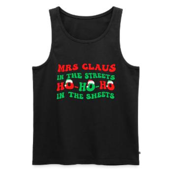 Mme Claus dans les rues Ho Ho Ho Ho Dans les draps, - Débardeur bio Premium Homme - noir - Devant - Michal (187cm)