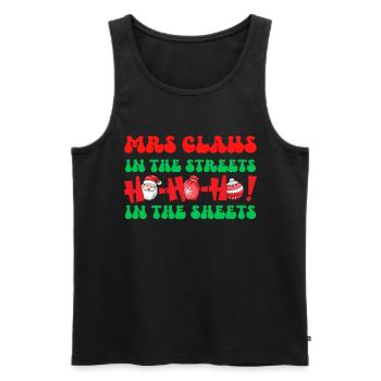 Mme Claus dans les rues Ho Ho Ho Ho Dans les draps, - Débardeur bio Premium Homme - noir - Devant - Michal (187cm)