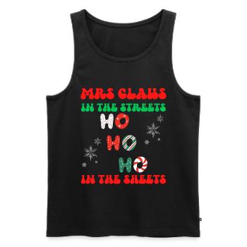 Mme Claus dans les rues Ho Ho Ho Ho Dans les draps, - Débardeur bio Premium Homme - noir - Devant - Michal (187cm)