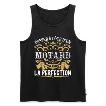Le Meilleur Motard | Motard à la perfection - Débardeur bio Premium Homme - noir - Devant - Michal (187cm)
