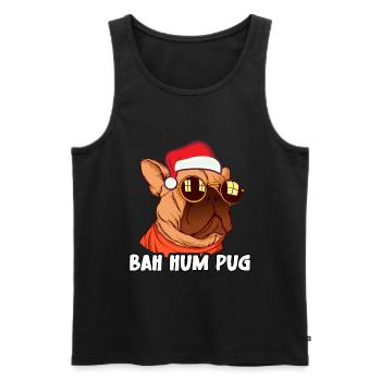 Christmas Xmas Family Matching Funny Bah Hum Pug - Männer Premium Bio Tank Top - Schwarz - Vorne - AI Model Male 178 light (178cm)