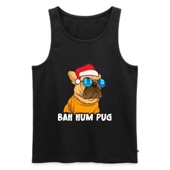 Christmas Xmas Family Matching Funny Bah Hum Pug - Männer Premium Bio Tank Top - Schwarz - Vorne - AI Model Male 178 light (178cm)
