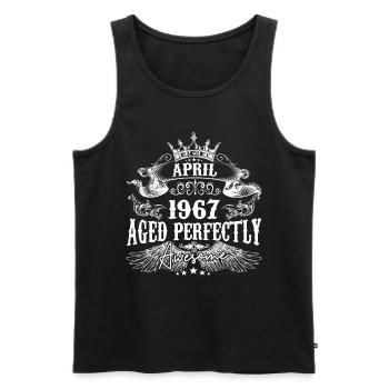 1967| April 1967 Geburtstag Perfekt gealtert - Männer Premium Bio Tank Top - Schwarz - Vorne - AI Model Male 178 light (178cm)