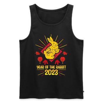 Zodiac Happy Chinese New Year of the Rabbit 2023 - Männer Premium Bio Tank Top - Schwarz - Vorne - Michal (187cm)