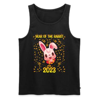 Zodiac Happy Chinese New Year of the Rabbit 2023 - Männer Premium Bio Tank Top - Schwarz - Vorne - Michal (187cm)