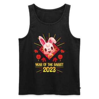 Zodiac Happy Chinese New Year of the Rabbit 2023 - Männer Premium Bio Tank Top - Schwarz - Vorne - Michal (187cm)