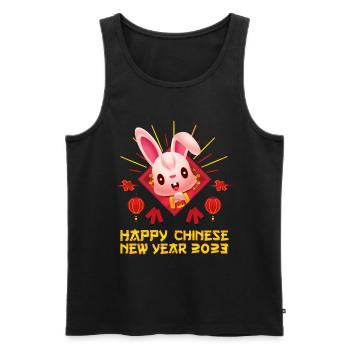 Zodiac Happy Chinese New Year of the Rabbit 2023 - Männer Premium Bio Tank Top - Schwarz - Vorne - Michal (187cm)