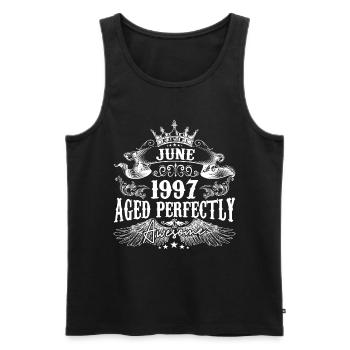 1997 | April 1997 Geburtstag Perfekt gealtert - Männer Premium Bio Tank Top - Schwarz - Vorne - Michal (187cm)