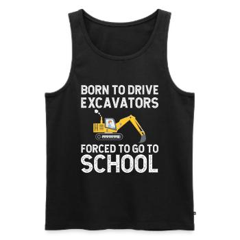Baggerfahrer Bagger Schule - Männer Premium Bio Tank Top - Schwarz - Vorne - Michal (187cm)