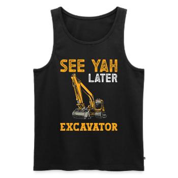Baggerfahrer Bagger Schule - Männer Premium Bio Tank Top - Schwarz - Vorne - Michal (187cm)