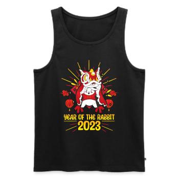 Zodiac Happy Chinese New Year of the Rabbit 2023 - Männer Premium Bio Tank Top - Schwarz - Vorne - Michal (187cm)