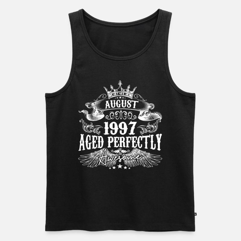 1997 | Agosto 1997 compleanno Invecchiato perfettamente - Canottiera ecologica premium da uomo - nero