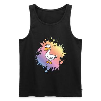 Gans Comic Tier - Männer Premium Bio Tank Top - Schwarz - Vorne - AI Model Male 178 light (178cm)