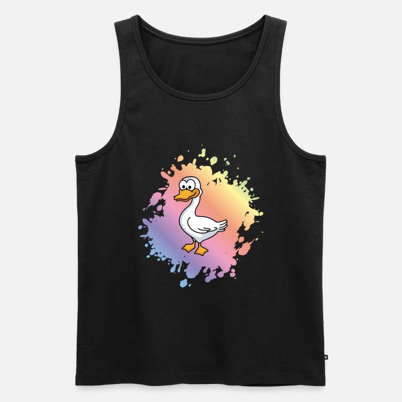 Gans Comic Tier - Männer Premium Bio Tank Top - Schwarz