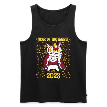 Zodiac Happy Chinese New Year of the Rabbit 2023 - Männer Premium Bio Tank Top - Schwarz - Vorne - Michal (187cm)
