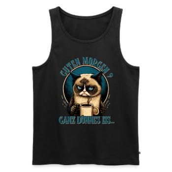 Guten Morgen Ganz dünnes Eis - Katze - Männer Premium Bio Tank Top - Schwarz - Vorne - Michal (187cm)