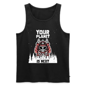 Alien Galaxy Space Lover Your Planet Is Next - Männer Premium Bio Tank Top - Schwarz - Vorne - Michal (187cm)