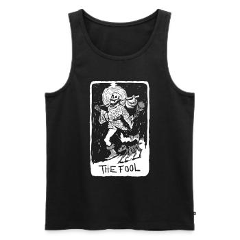 The Fool Skeleton With Dog Tarot Card - Männer Premium Bio Tank Top - Schwarz - Vorne - Michal (187cm)