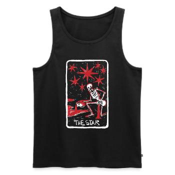 The Star Blood Red Skeleton Skull Tarot Card - Männer Premium Bio Tank Top - Schwarz - Vorne - Michal (187cm)