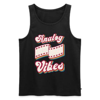 Retro Photographer Vintage Analog Vibes - Männer Premium Bio Tank Top - Schwarz - Vorne - AI Model Male 178 light (178cm)