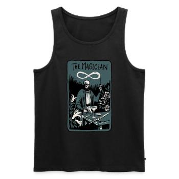 The Magician Skeleton Skull Tarot Card - Männer Premium Bio Tank Top - Schwarz - Vorne - Michal (187cm)