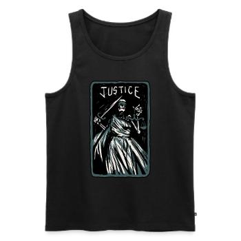 Justice Skeleton Skull Tarot Card - Männer Premium Bio Tank Top - Schwarz - Vorne - Michal (187cm)