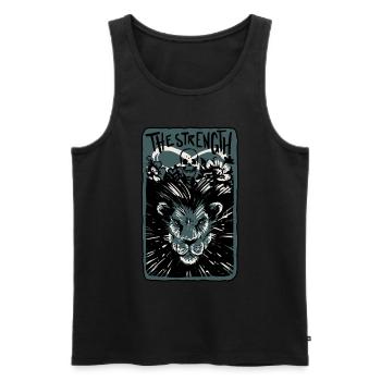 The Strength Skeleton Skull Tarot Card - Männer Premium Bio Tank Top - Schwarz - Vorne - Michal (187cm)