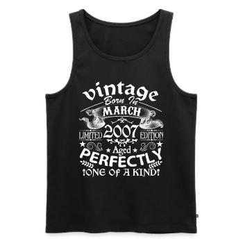 March 2007 | anniversary 2007 Vintage Mars - Men's Premium Organic Tank Top - black - Front - Michal (187cm)