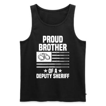 Shérif adjoint Police Law Officer Guard - Débardeur bio Premium Homme - noir - Devant - Michal (187cm)