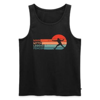 Retro Fechten - Männer Premium Bio Tank Top - Schwarz - Vorne - Michal (187cm)