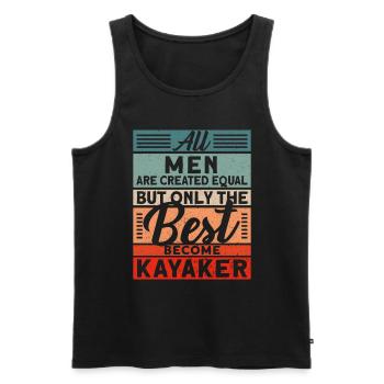 Fun Kayker & Paddle & Kayak - Men's Premium Organic Tank Top - black - Front - AI Model Male 178 light (178cm)