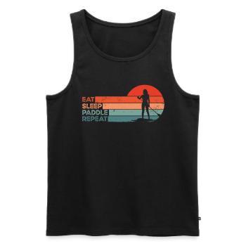Lustiges Stand Up Paddling - Männer Premium Bio Tank Top - Schwarz - Vorne - AI Model Male 178 light (178cm)