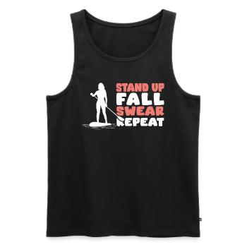 Lustiges Stand Up Paddling - Männer Premium Bio Tank Top - Schwarz - Vorne - AI Model Male 178 light (178cm)