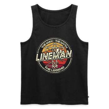 Lustiger Elektriker - Männer Premium Bio Tank Top - Schwarz - Vorne - Michal (187cm)