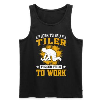Funny tiling & tiling - Men's Premium Organic Tank Top - black - Front - AI Model Male 178 light (178cm)