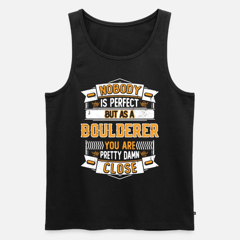 Lustiges Bouldern & Klettern - Männer Premium Bio Tank Top - Schwarz