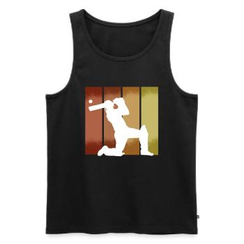 Cricket Spieler sport - Männer Premium Bio Tank Top - Schwarz - Vorne - Michal (187cm)