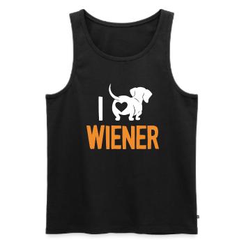 Cute Dachshund Mom - Men's Premium Organic Tank Top - black - Front - AI Model Male 178 light (178cm)