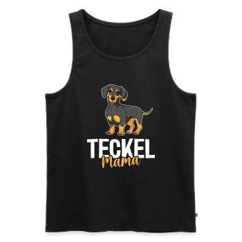 Maman teckel mignonne - Débardeur bio Premium Homme - noir - Devant - Michal (187cm)