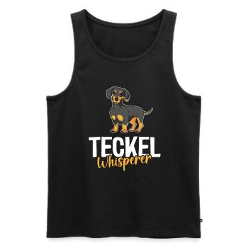 Maman teckel mignonne - Débardeur bio Premium Homme - noir - Devant - Michal (187cm)