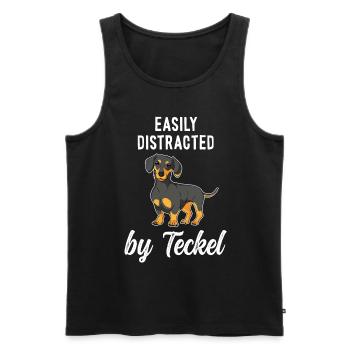 Maman teckel mignonne - Débardeur bio Premium Homme - noir - Devant - Michal (187cm)